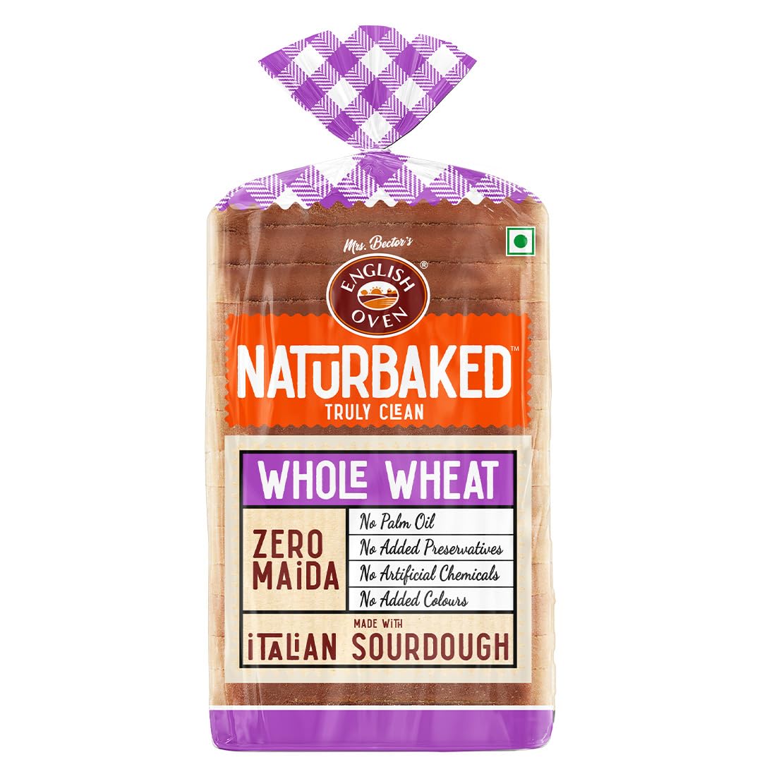 Naturbaked Zero Maida 100% Whole Wheat Bread, 300gm | No Palm Oil, No Added Preservatives