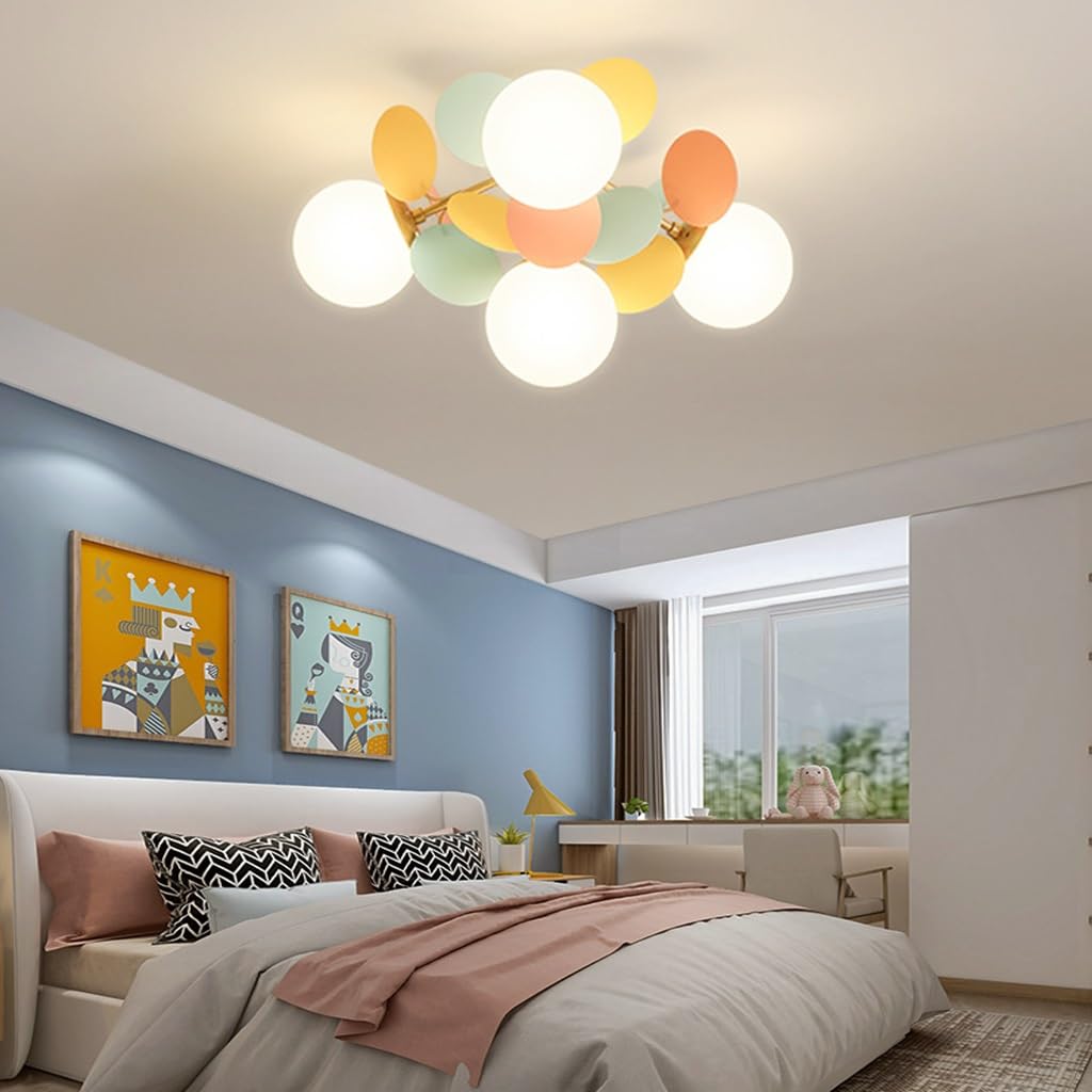 RuiRfh 8 Light G9 Glass Globe Sputnik Chandelier Matte Gold Mid Century Modern Ceiling Light Fixture Adjustable Vintage Hanging Pendant Lighting for Dining Room Kitchen Bedroom Farmhouse (Color : Col