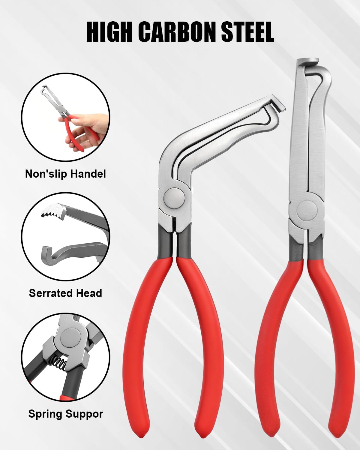 4Pcs Electrical Disconnect Pliers for Cars, Automotive Electrical Connector Removal Tool with 18Pcs Terminal Pin Removal Tool, Connector Separator and Hose Clamp Pliers in Storage Box
