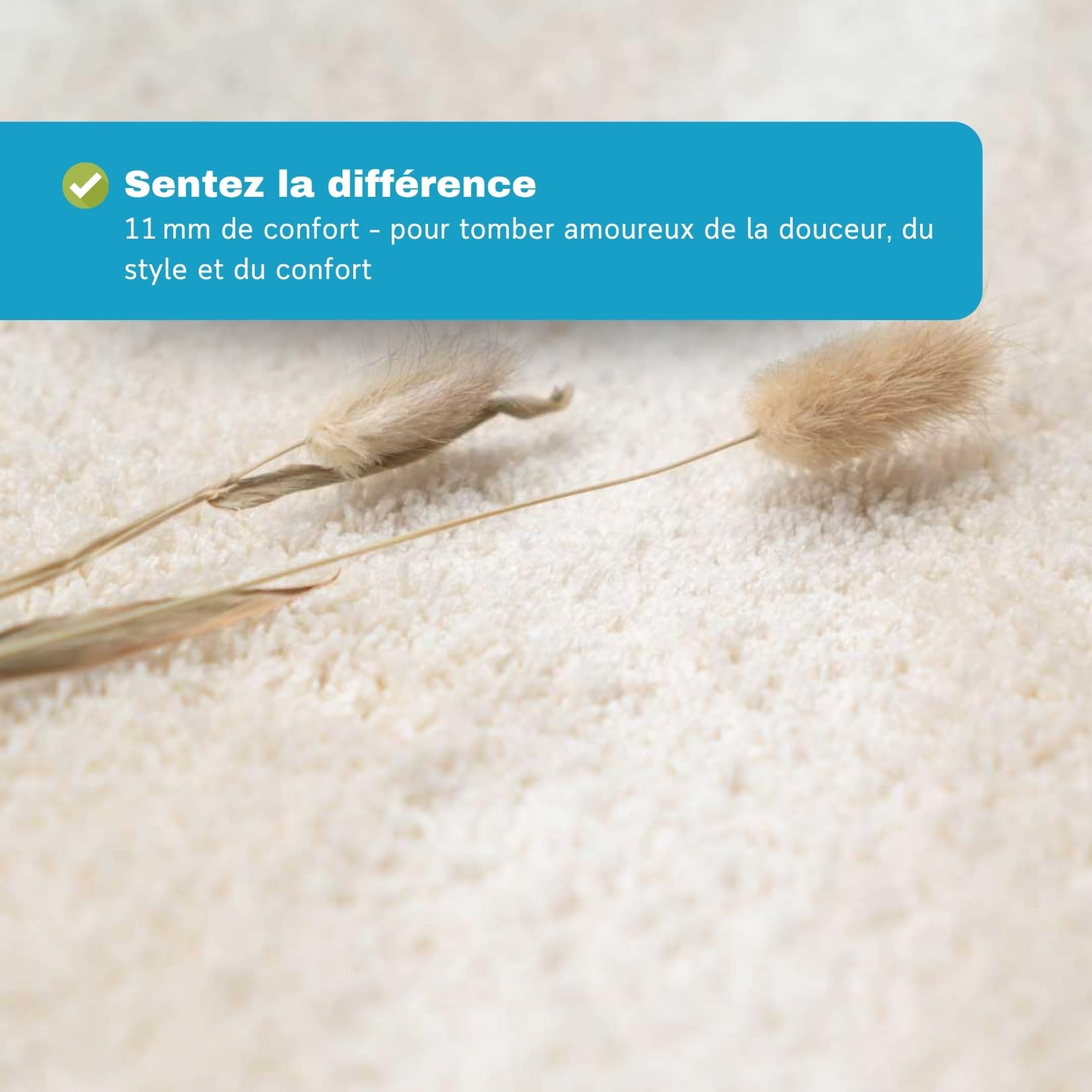 Dalles de moquette plombante (Blanc, 1 m²)