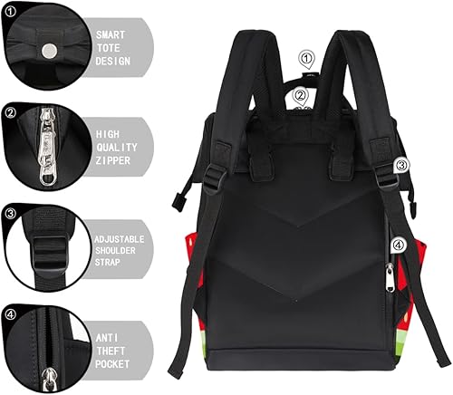 Miniatura 4 de cfpolar Mochila de pañales con diseño de sandía para maternidad recién nacido bolsas grandes para bebés para mamás y padres mochila de viaje