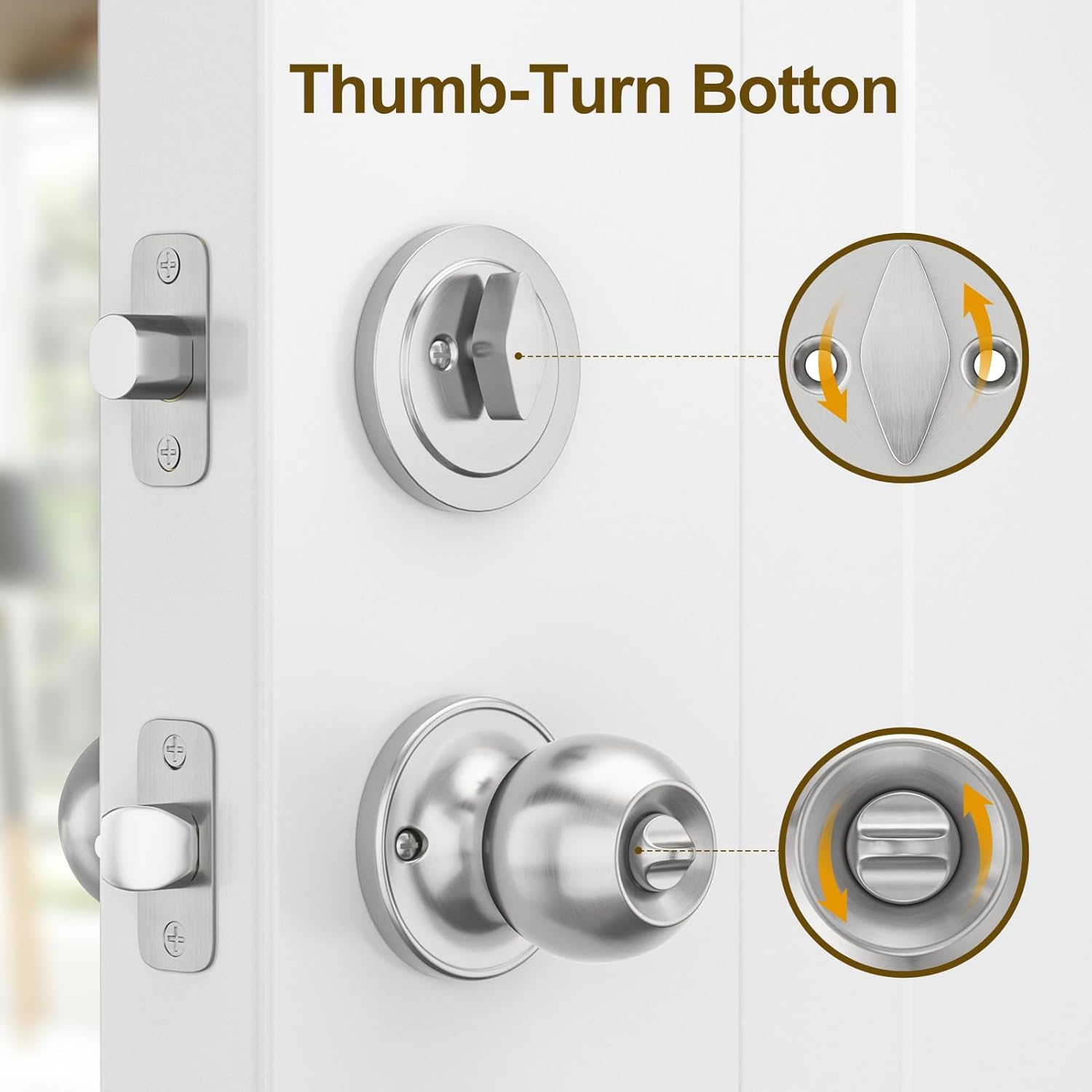 HOSOM 2 Pack Entry Door Knob and Single Cylinder Deadbolt Lock Set, Exterior Door Lock Set, Keyed Alike Entry Door Locksets with Deadbolt for Entrance and Front Door, Satin Nickel