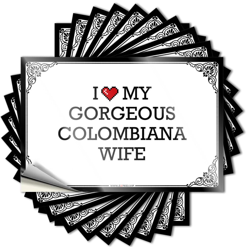 Stickers House Stuff Custom Stickers, Window Waterproof I Love My Gorgeous Colombiana Wife for Hydro Flask | Cool Vinyl Decals for Fishing Holiday Gift(8X12CM)