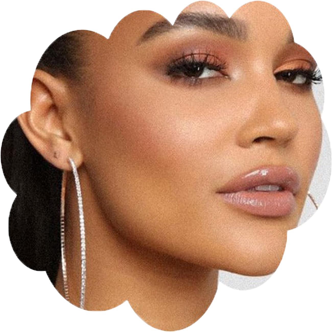 LSTKLYBig Hoop Earrings Large Crystal Hoop Drop Dangle Earrings Silver Vintage Rhinestones Circle Hoop Earrings for Women Sparkly Zirconia Lightweight Geometric Round Loop Earrings for Girls