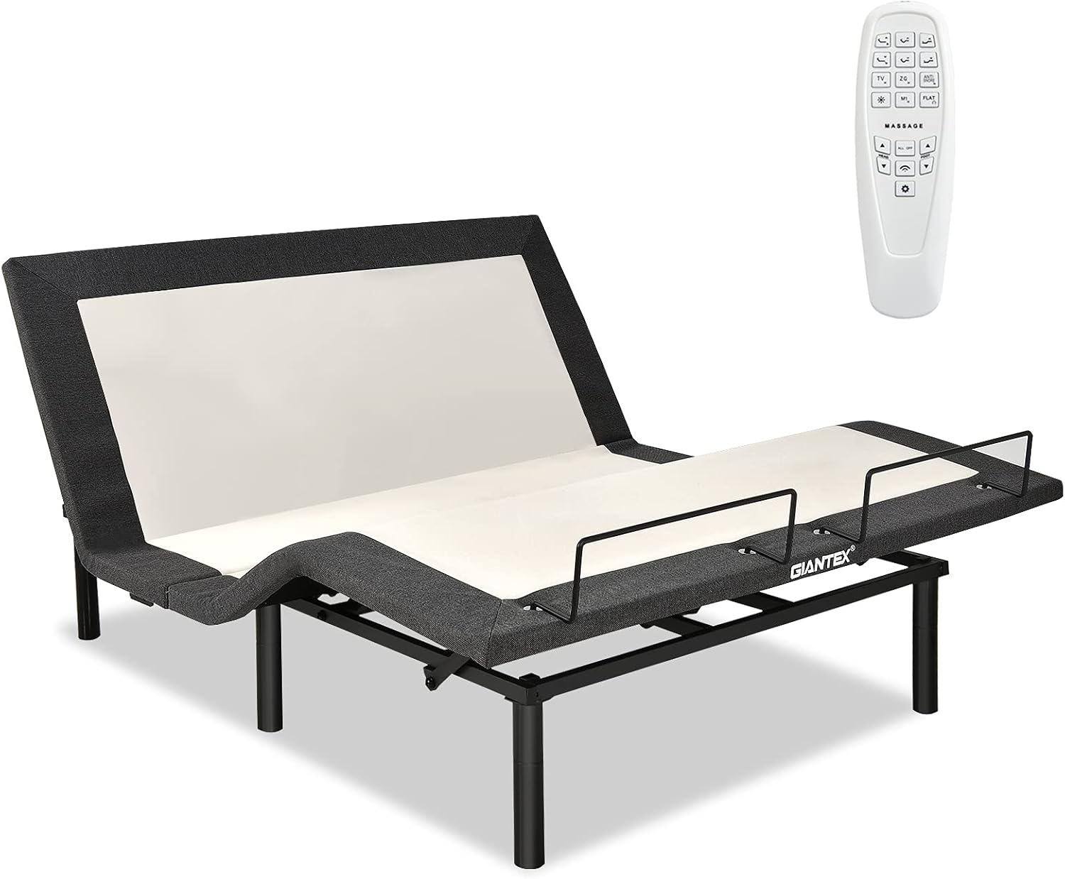 Giantex Adjustable Bed Base with Remote, Zero Gravity Electric Adjustable Bed w/Head and Foot Incline, Vibration Massage, USB Ports, Under-Bed Nightlight, Preset & Memory Positions (Queen)