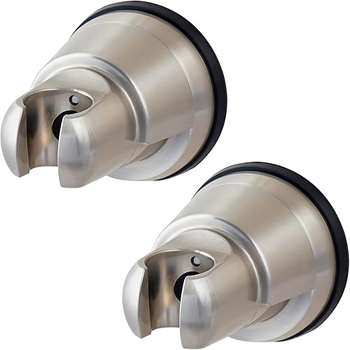 Miniatura 13 de Hibbent Soporte de cabezal de ducha con ventosa al vacío, soporte de cabezal de ducha extraíble, soporte de pared ajustable en altura ajustable