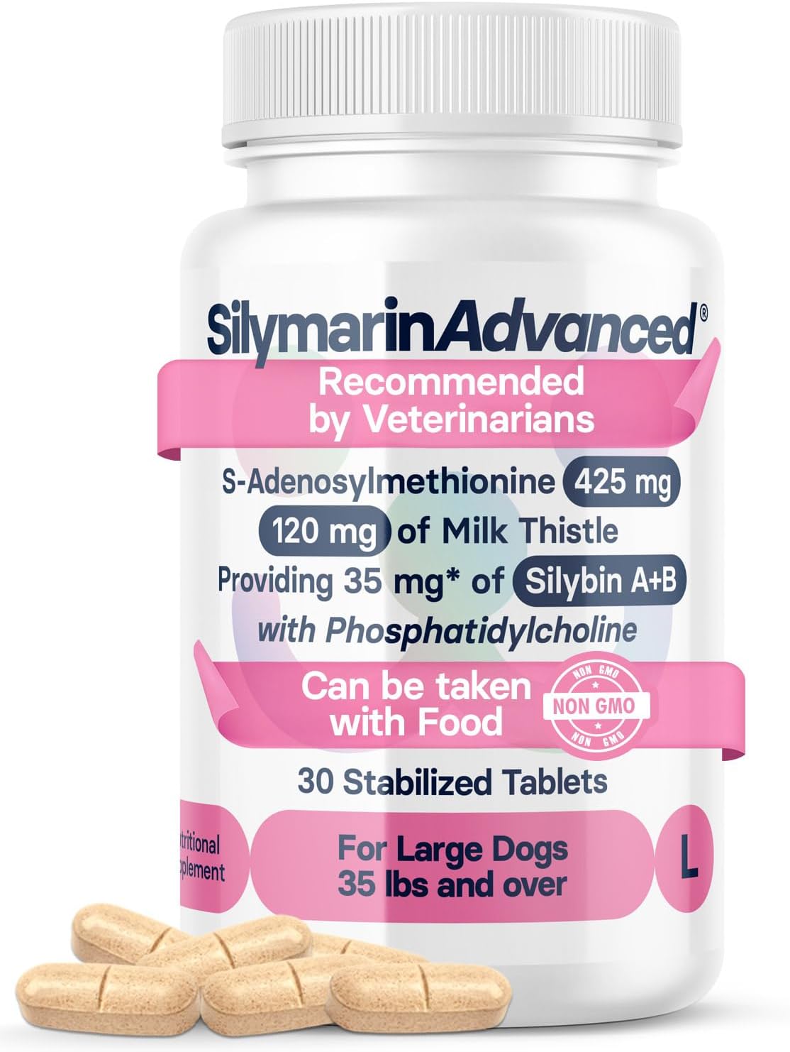 Liver Health Supplement for Large Dogs - Milk Thistle for Dogs Liver Support with S-Adenosylmethionine (Same) & Silybin - 30 Tablets