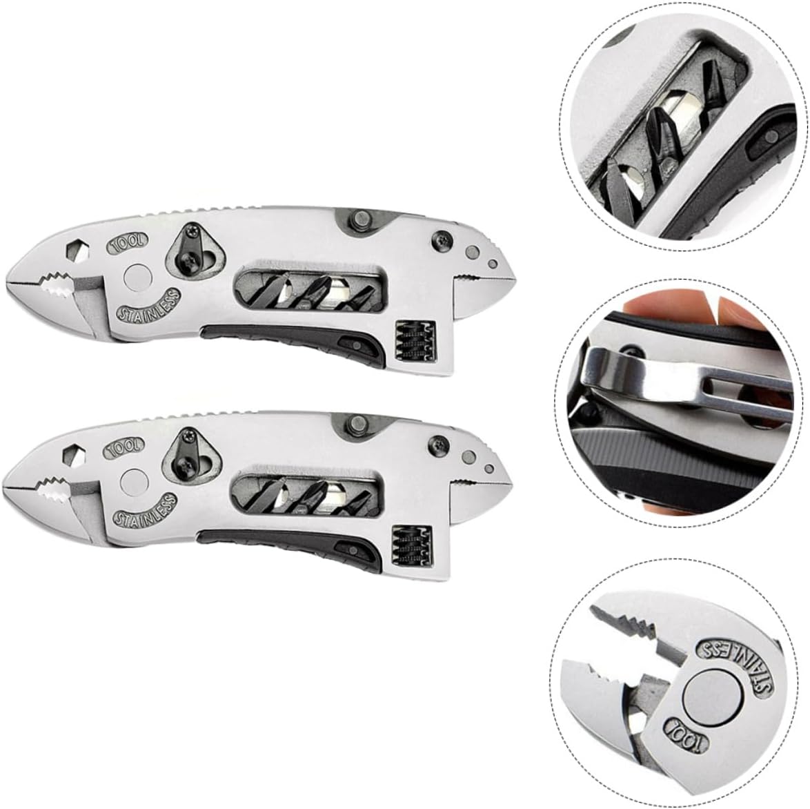 POPETPOP 2Pcs Multi Functional Pliers with Wire Cutters and Wrench for Camping Fishing Outdoor Survival Portable and Ergonomic Multi Purpose Tool for Travel and DIY Repair