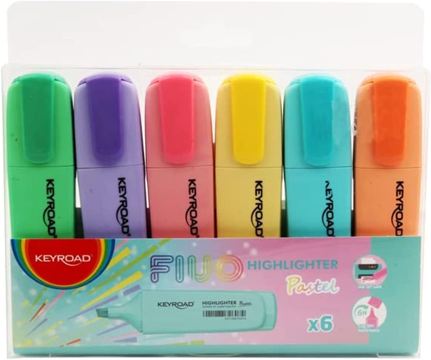 Keyroad Highlighter Flue Pastel 6 pcs -multicolor