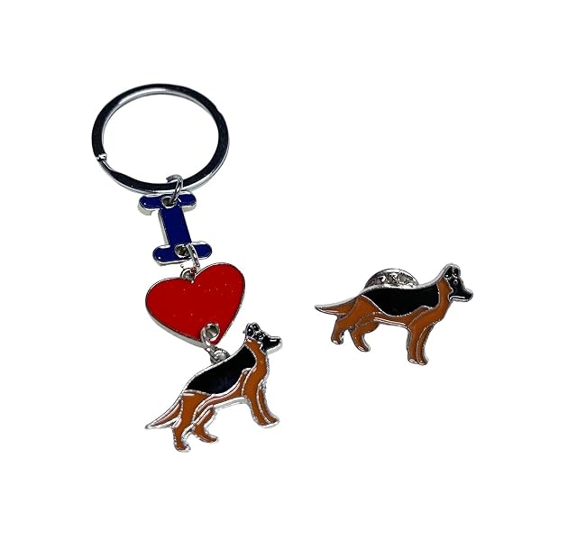 Foto 6 de 6 de MeiAOBest Llavero con colgante de perro con texto en inglés "I Love Dog"