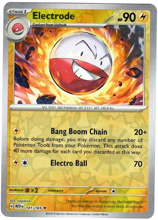 Pokemon - Electrode 101/165 - Pokemon 151 - Reverse Foil - Single Card