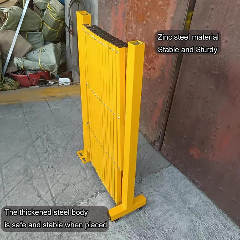 Barrière de sécurité extérieure extensible en métal avec roues pour garage
