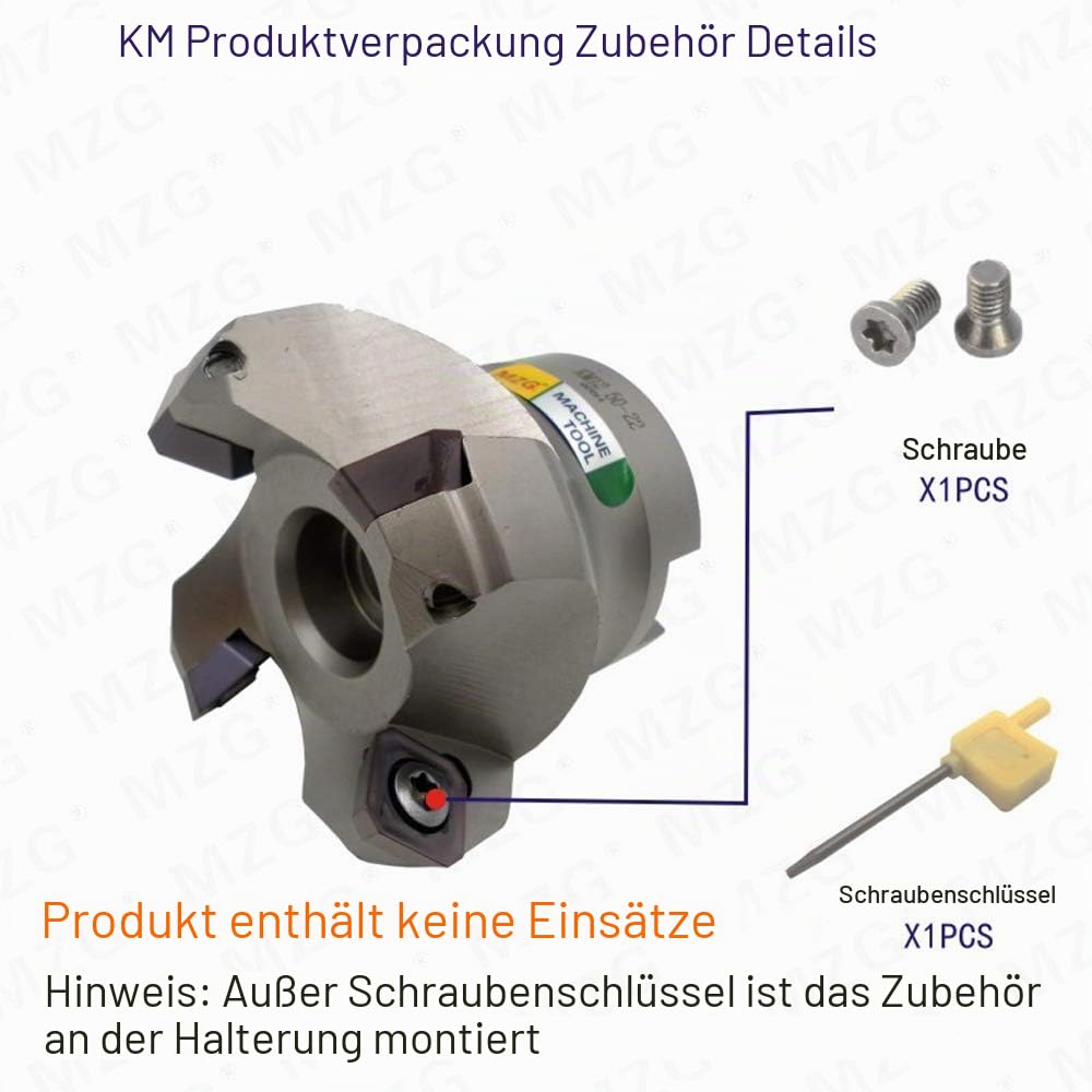 KM12-63-22-4T 45 Grad 63 mm CNC-Bearbeitung Edelstahl Procseeing Planfräser