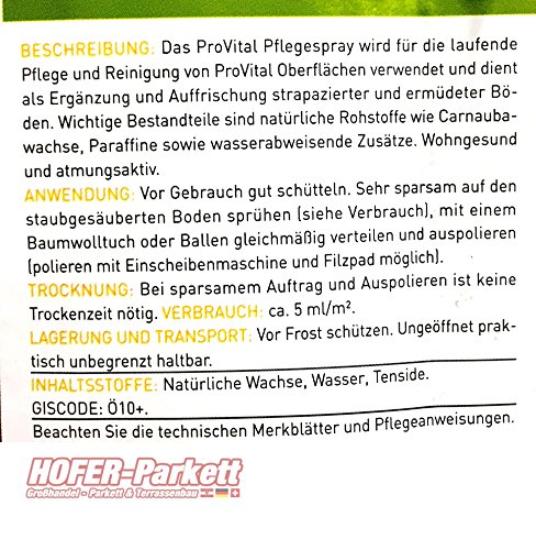 Weitzer Parkett Provital - Spray per la cura del