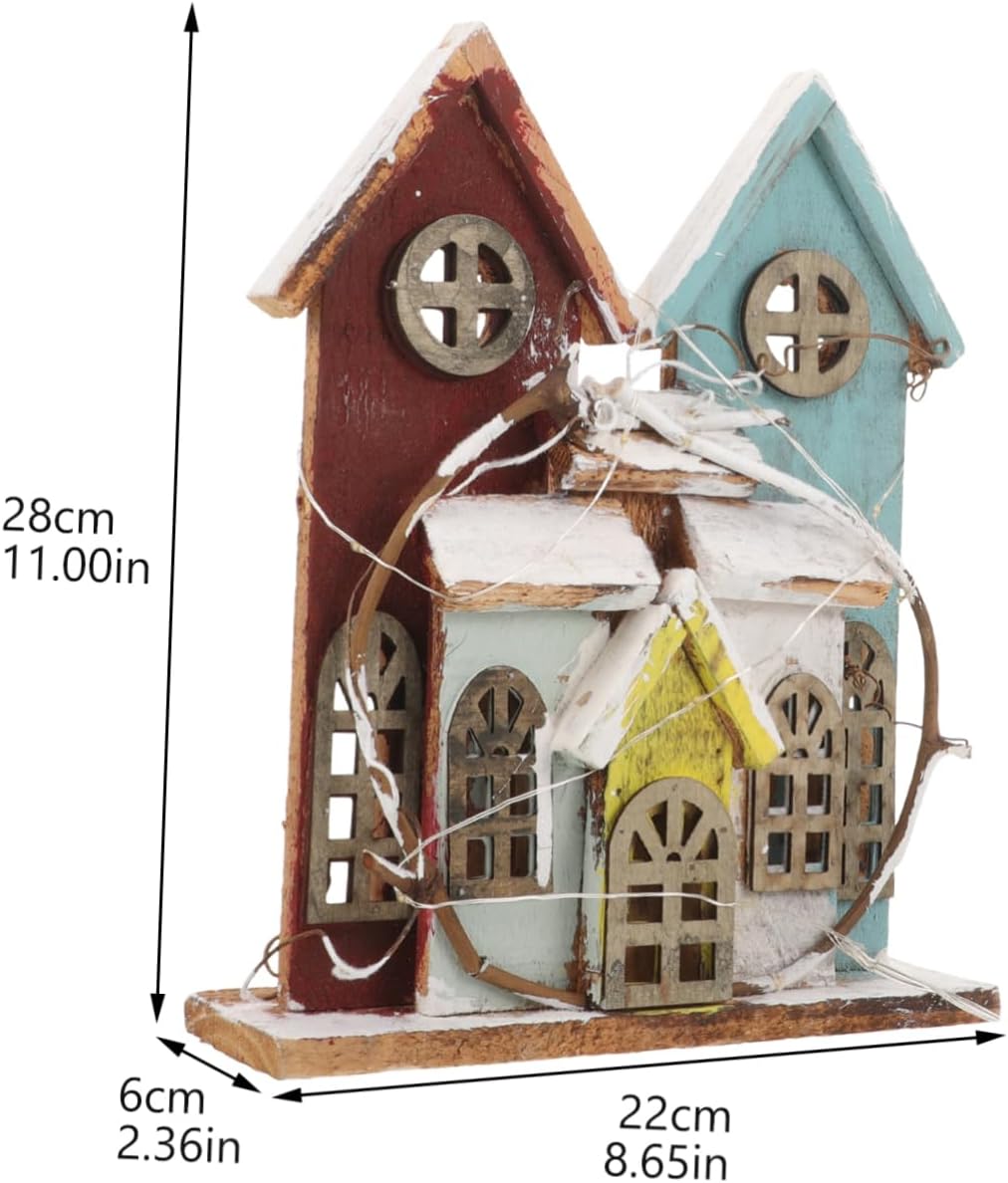 LIFKOME 1pc Christmas Mini House Ornament Delicate Decor for Holiday Party Xmas Decoration for Home Living Room Bedroom Non-Battery Operated and Charming Holiday Accents