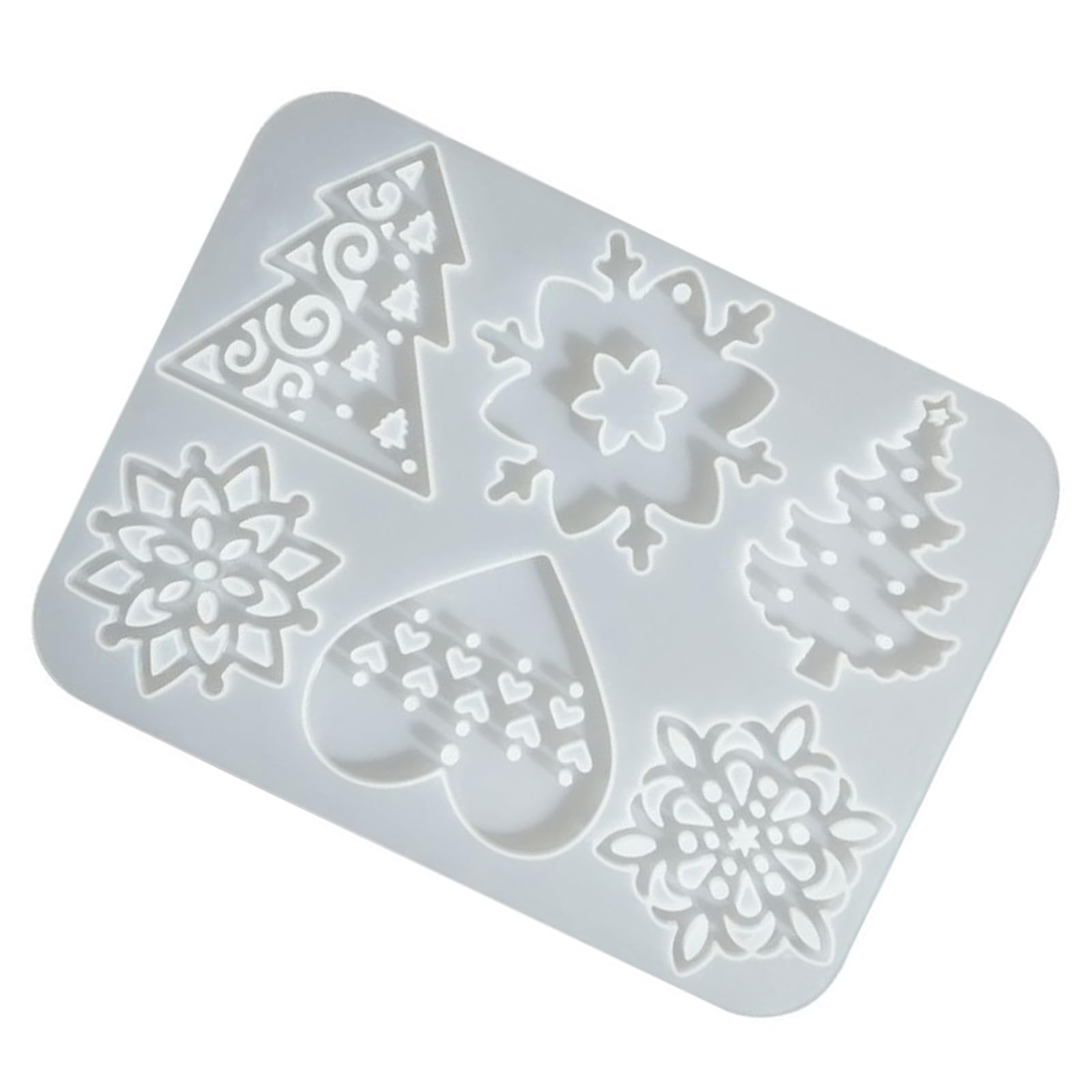 Kangnice Hollow Christmas Tree Silicone Baking for Handcraft Snowflake Decorations and Festival Projects Christmas Craft Supplies