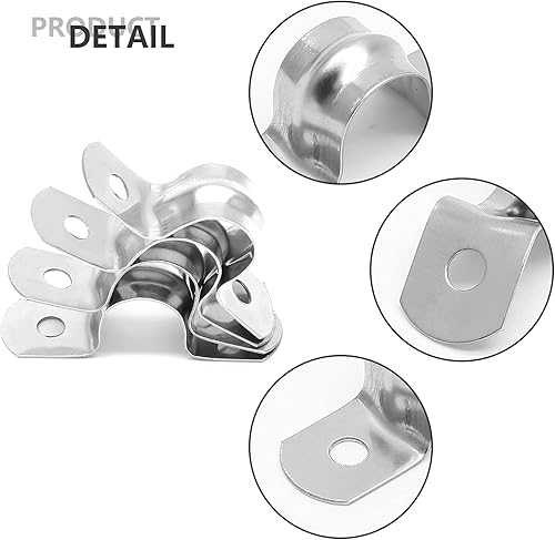 Miniatura 3 de Jersvimc 30 abrazaderas de conducto de acero inoxidable de 12 pulgada, correa de dos agujeros, soporte en U, correa de tubo rígida, abrazadera de