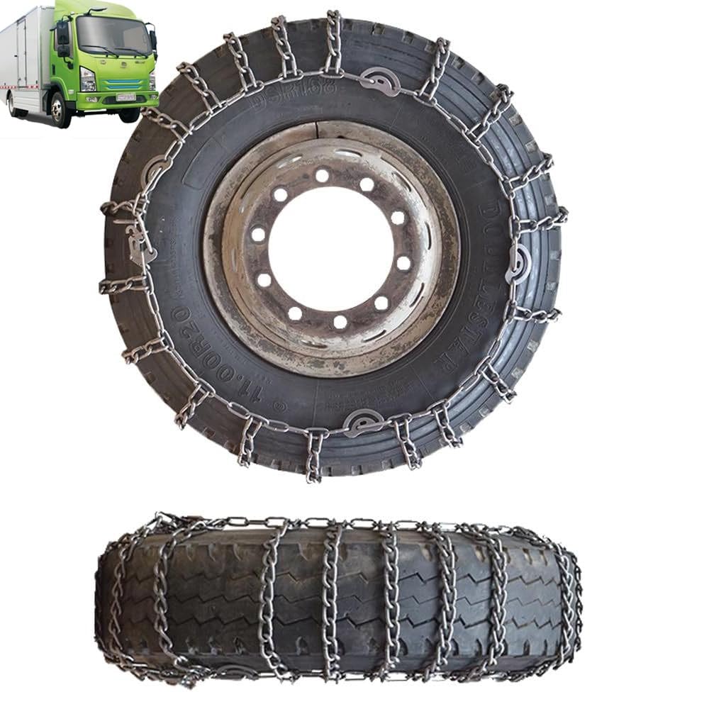 9mm Set of 2 Snow Tire Chains for Car SUV Pickup Trucks Van Trucks ATV Semi Trucks Light Truck Heavy Goods Vehicles in Snow, Ice, Sand and Mud 315/80R22.5 9mm 6.50-16