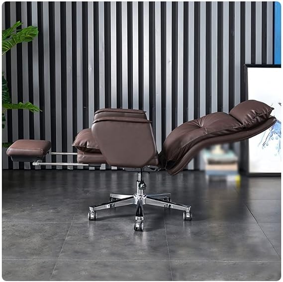 Office Desk Chairs Boss Chair,Ergonomic Computer Gaming Chairs,Adjustable Recliner with Footrest,Comfortable Leather Chair