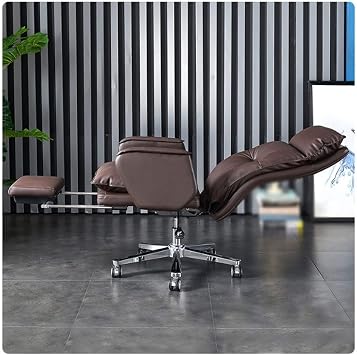 Office Desk Chairs Boss Chair,Ergonomic Computer Gaming Chairs,Adjustable Recliner with Footrest,Comfortable Leather Chair