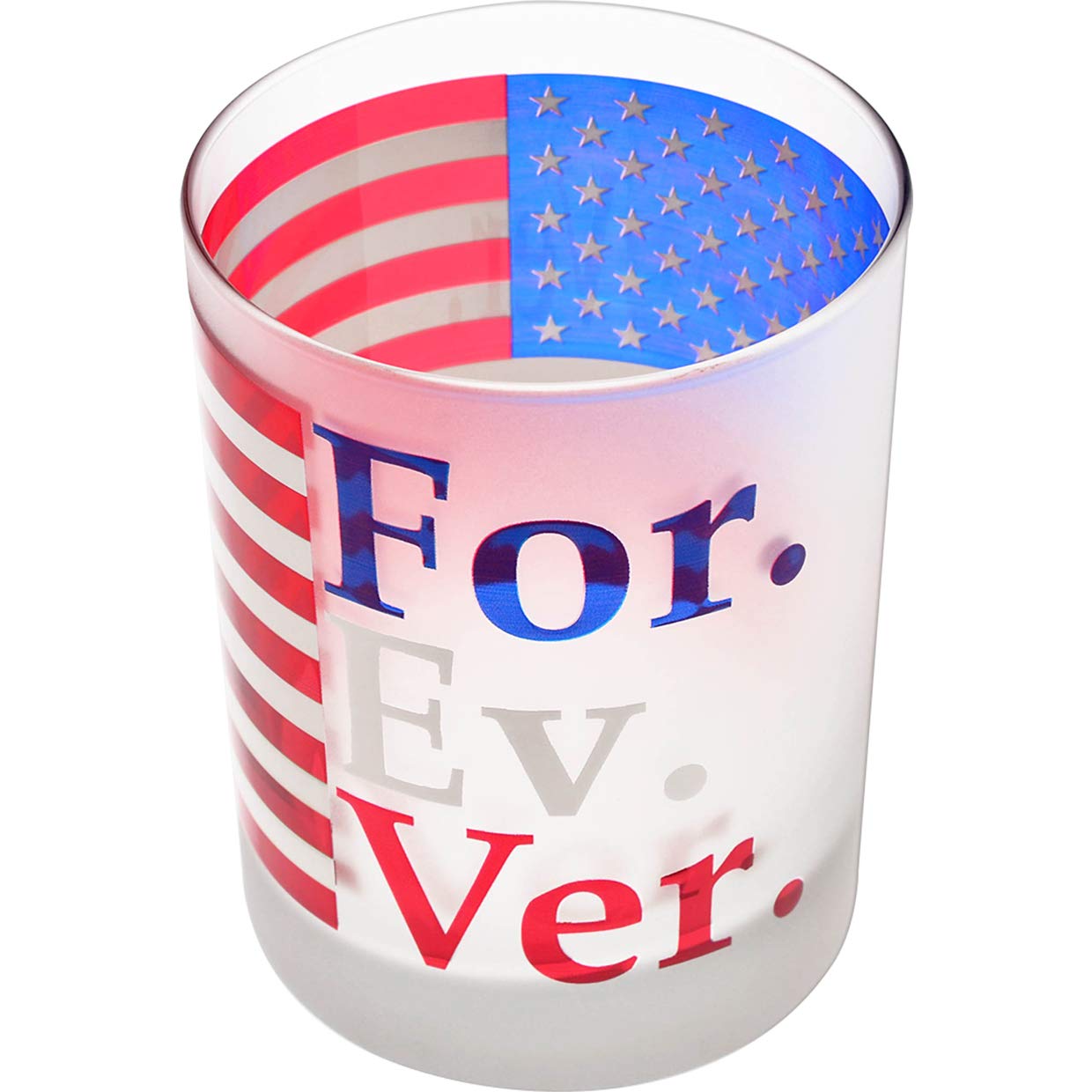 Culver USA Forever Decorated Frosted Double Old Fashioned Glass, 14