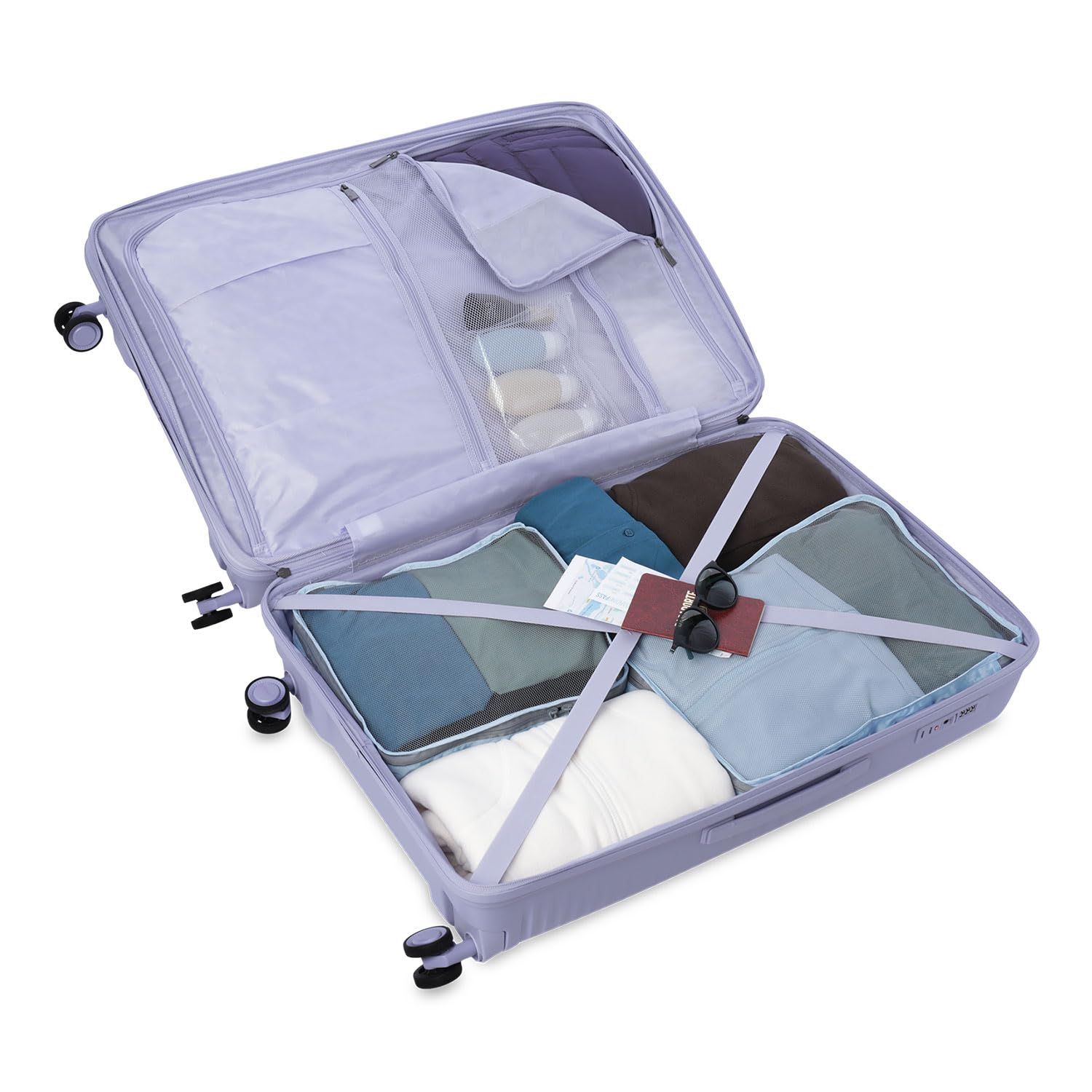 TOTTO - Maleta Rígida Grande, Modelo Traveler L, 51.5 x 76.5 x 31.5 cm, Capacidad 139 L, Expandible, Ruedas 360º, Manija Telescópica, Correas de Compresión Internas, Candado TSA, Color Cosmic Sky