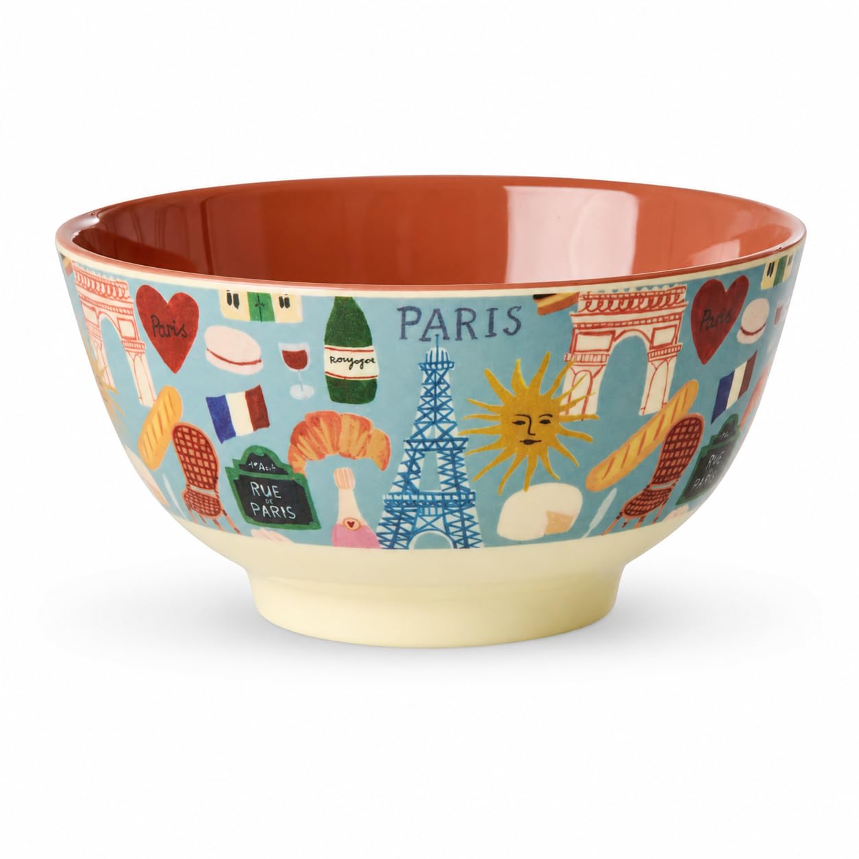 ReWu RICE Melaminschale Paris Mon Amour, 700 ml, BPA-frei, spülmaschinenfest, große Müslischale Snackschale Salatschale, Ø 15 cm