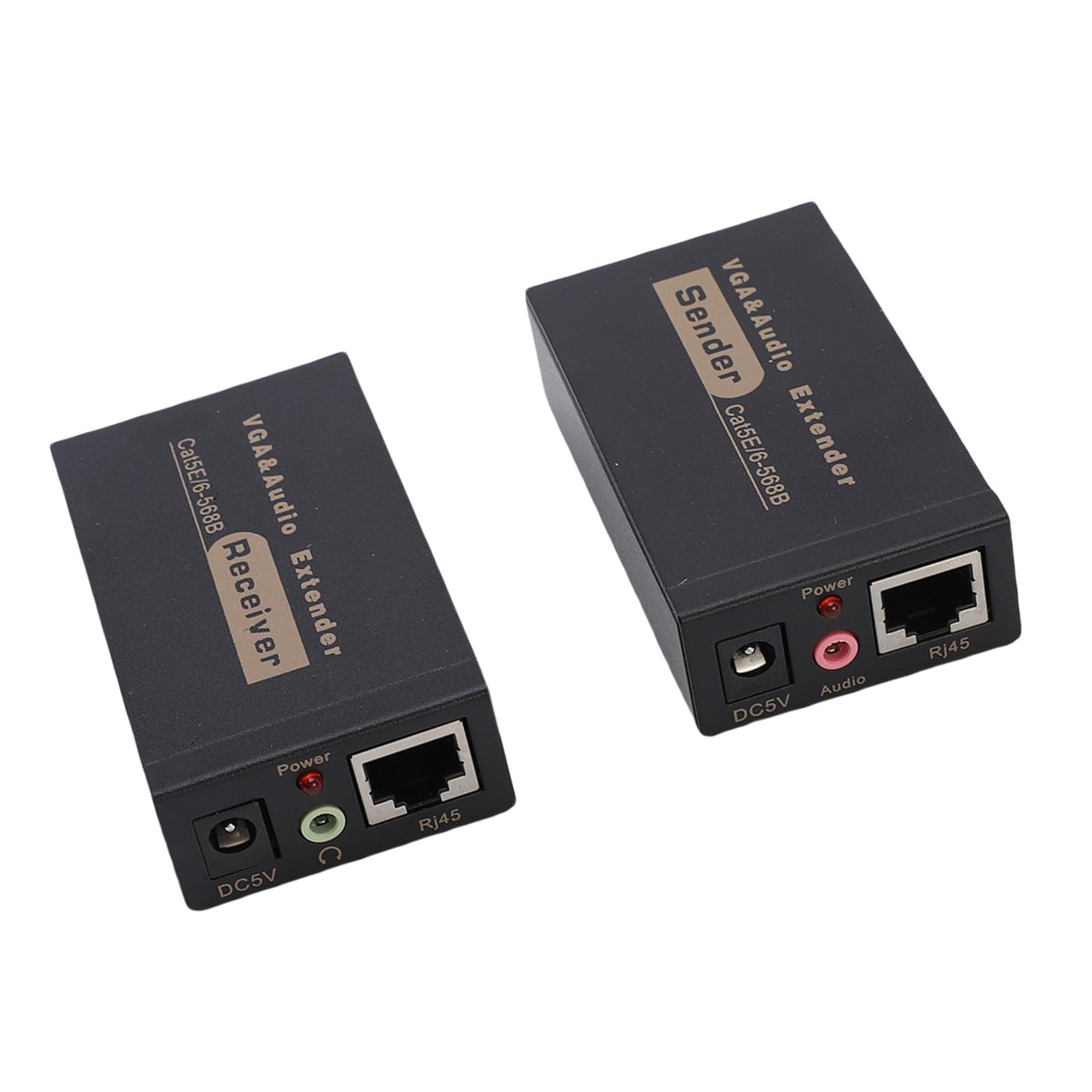 Tosuny VGA Extender su Cavo Singolo Cat5/Cat6 Fino a 100m, 1920x1440@60Hz Supporto di Risoluzione per PC Laptop DVR, Plug And Play Video Booster per la Configurazione di Intrattenimento (Black)