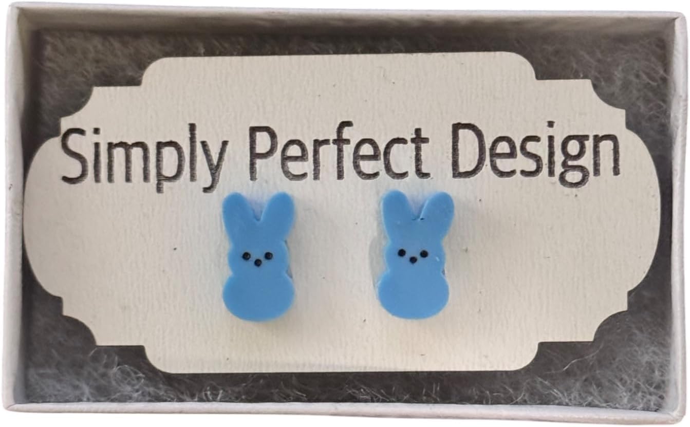 Bunny Earrings for Women - Handmade Easter Stud Earrings - Hypoallergenic Nickel Free Lightweight Pastel Rabbit Jewelry - Spring Gift - Image 2