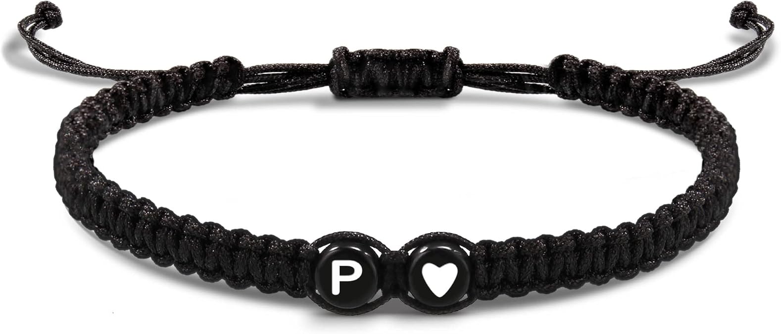Btysun Initial Bracelets for Women Teen Gifts Trendy Stuff Best Friend Birthday Gifts Graduation Adjustable Letter A-Z Braided Bracelets Heart Link Sister Daughter Mother's Day Mom Female Christmas Jewelry