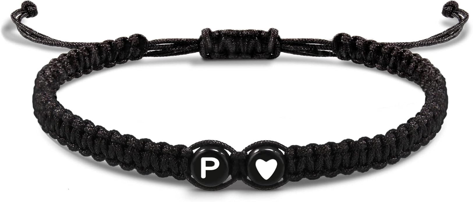 Btysun Initial Bracelets for Women Teen Gifts Trendy Stuff Best Friend Birthday Gifts Graduation Adjustable Letter A-Z Braided Bracelets Heart Link Sister Daughter Mother's Day Mom Female Christmas Jewelry