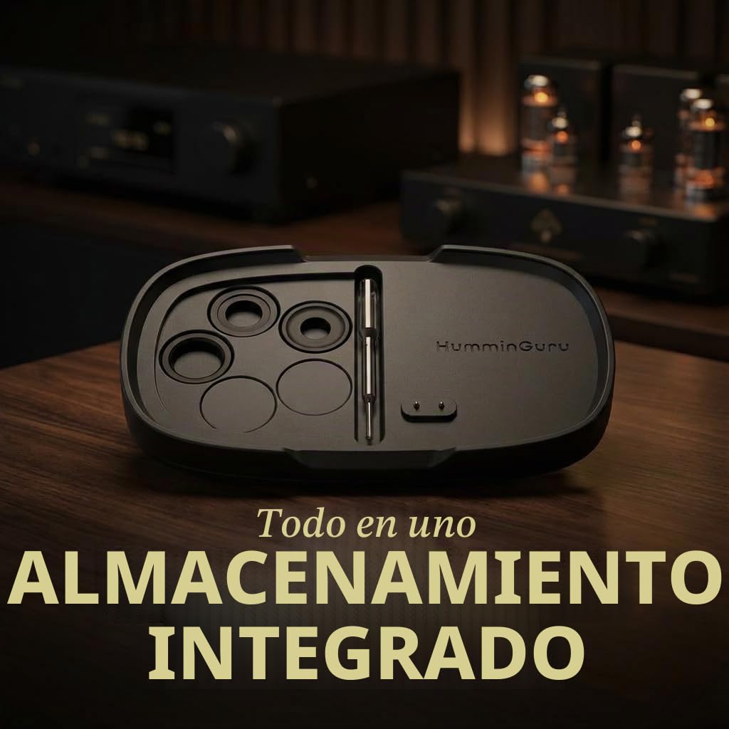 HumminGuru Limpiador de Aguja de Disco Ultrasónico + Medidor de Presión de Stylus, Limpiador de Aguja de Disco Ultrasónico de 110kHz para Cartucho MM MC.