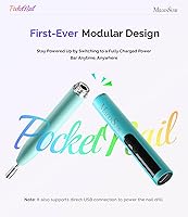 Vista 2 de MelodySusie PocketNail - Taladro de uñas modular inalámbrico en forma de bolígrafo, kit extendido, PC100GR 20000 RPM, lima eléctrica recargable