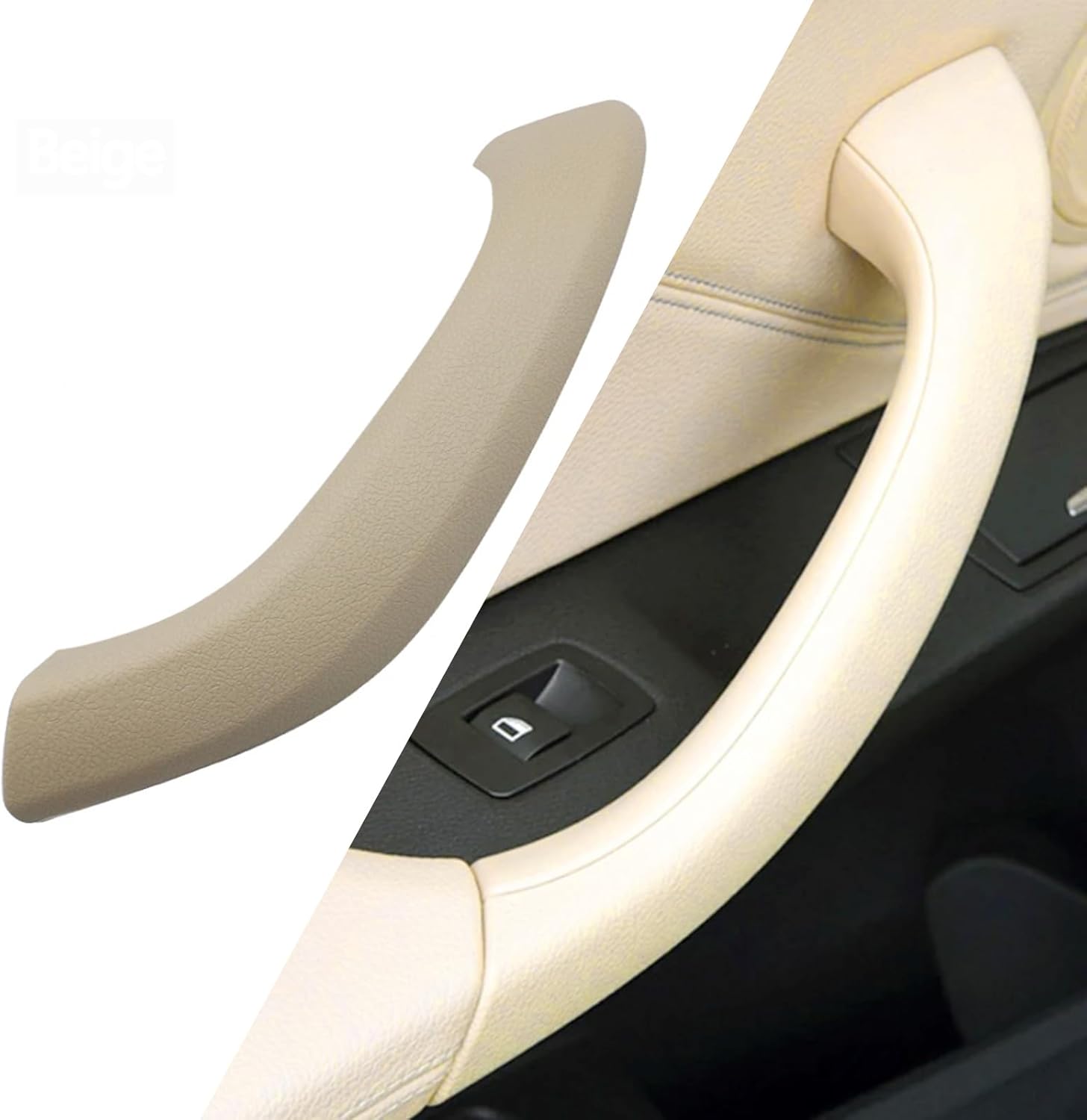 FASTCHE Compatible with BMW X1/X2 Door Handle Cover, Door Handle Outer Cover Left Side Door Handle Outer Cover Replacement Compatible with BMW X1 F48 F49 2015-2020, X2 F39 2017-2020 (Left Beige)