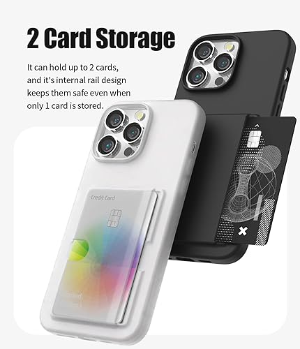 Miniatura 3 de GOOSPERY Rail 2 - Funda compatible con iPhone 14 Pro Max con dos ranuras para tarjetas protección ligera + suave tarjetero de crédito fácil de usar,