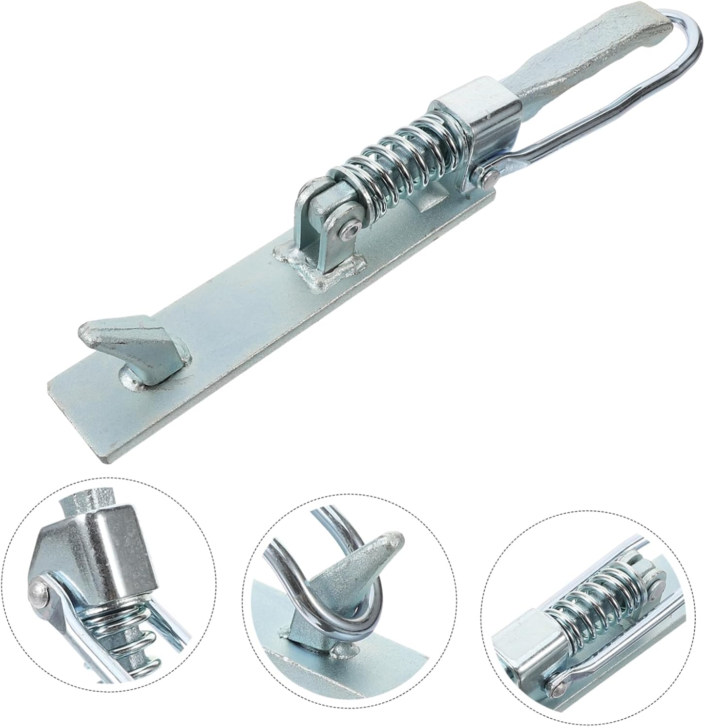 Unomor Heavy Duty Carbon Steel Hasp Spring Lock Buckle for Trailer Door Security Quick Installation for Trucks Trailers and Containers Durable Reliable Transportation Accessory