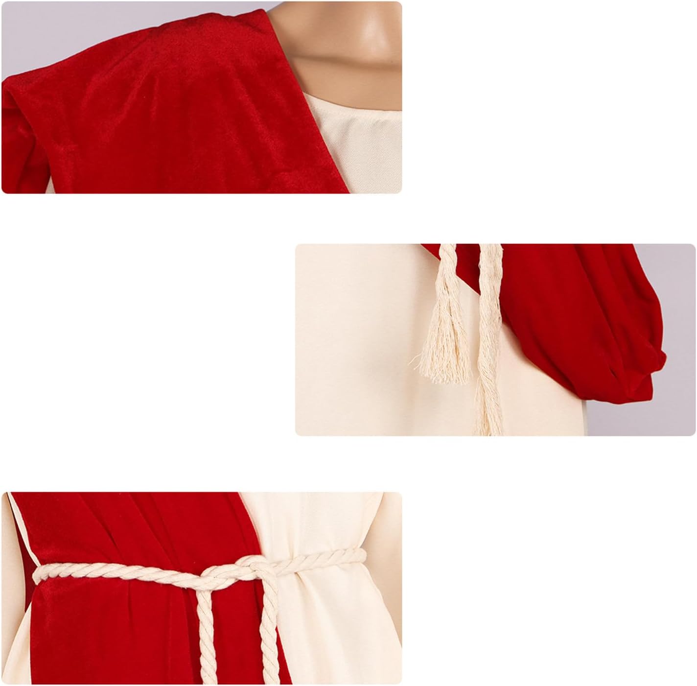 Men's Jesus Costume Christian Biblical Robe Medieval Missionary Outfits Halloween Cosplay Cloak - Image 7