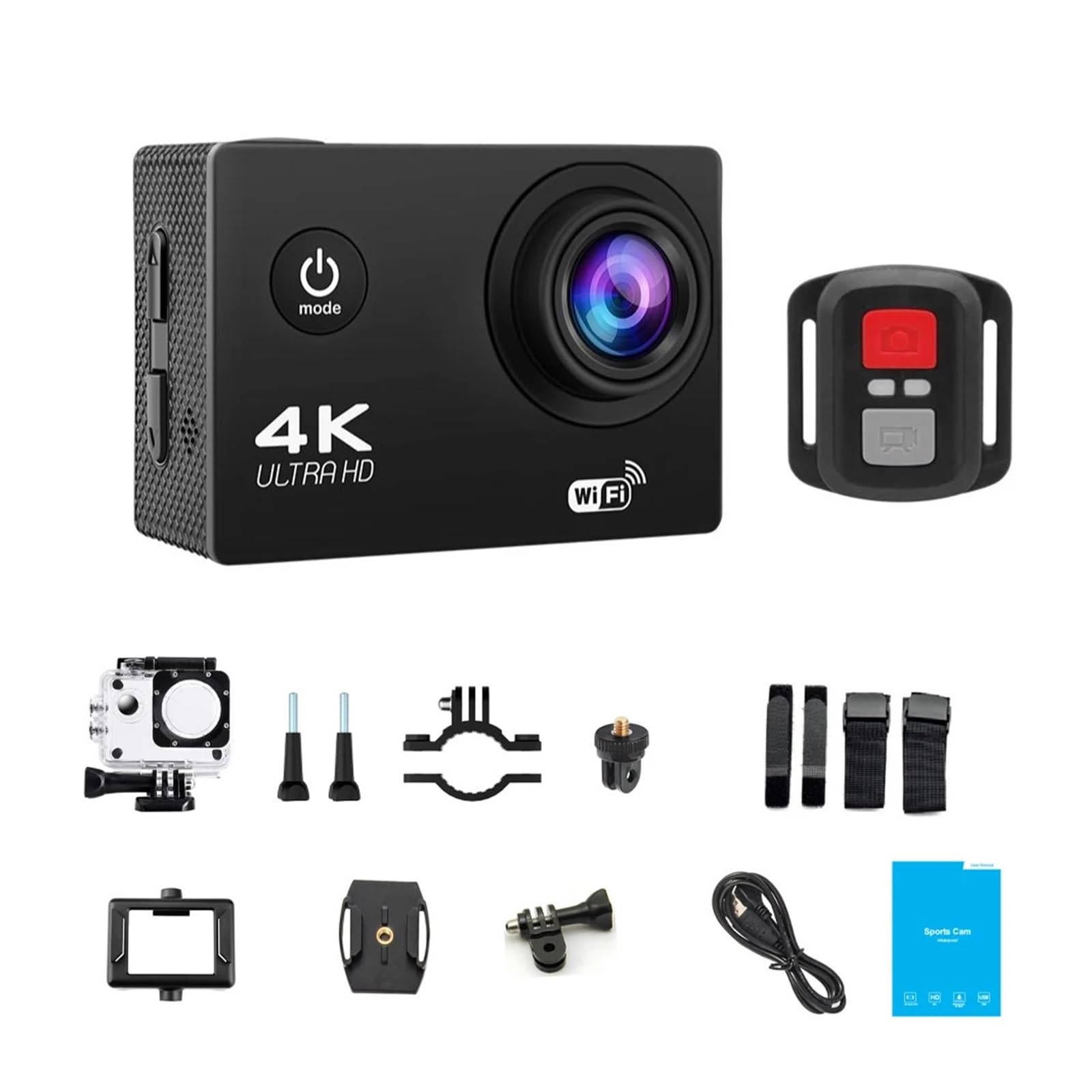 4K Macchina Fotografica di Azione 1080P/30FPS WiFi 2.0 "170D Subacquea Casco Impermeabile Videocamera Registrazione Telecamere Sportive Mini cam esterna