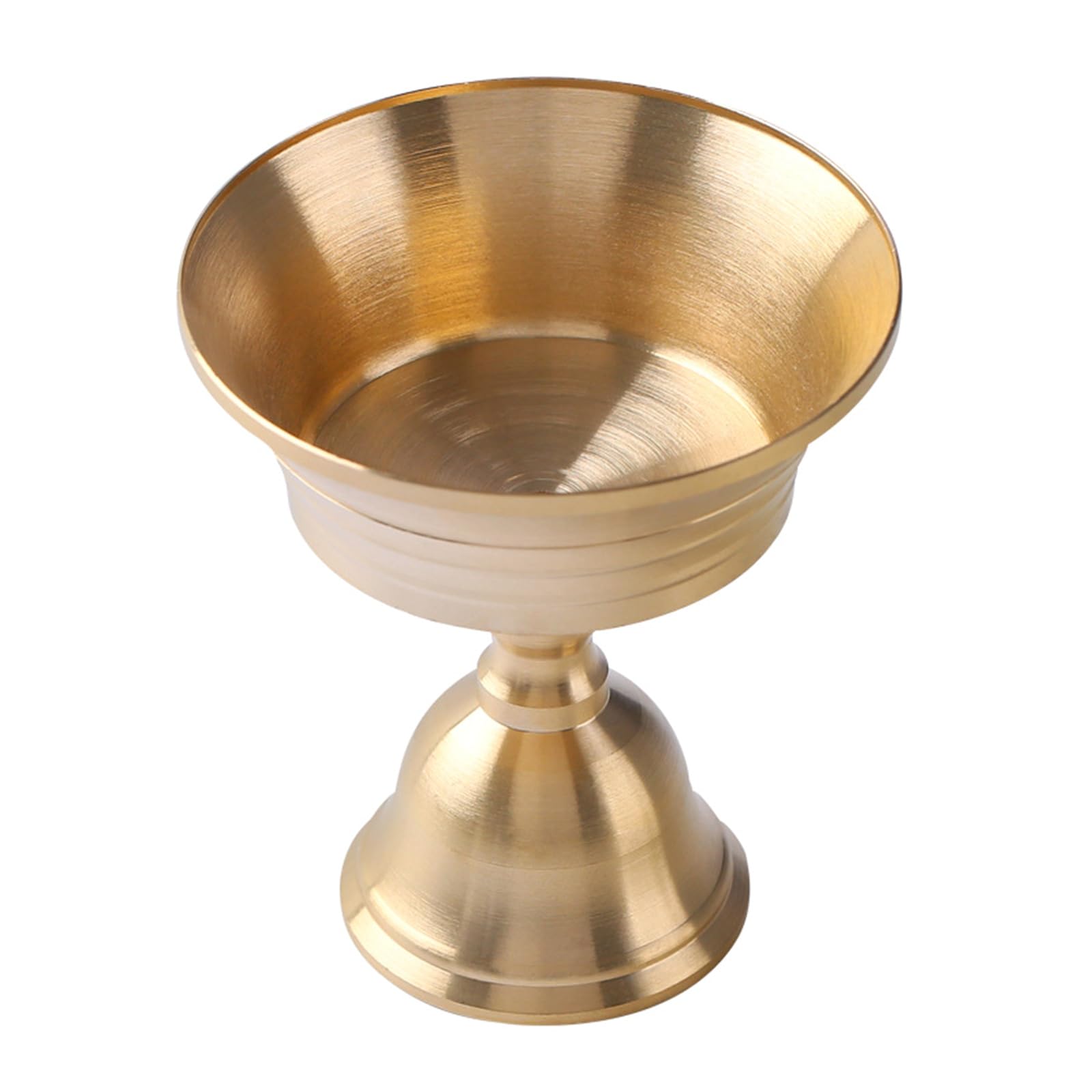 Xjdzineq Brass Candlestick for Buddhist Temples Butter Lamp Holder Golden Tealight Stand for Altars Decors Candleholder Dining Table Ornament