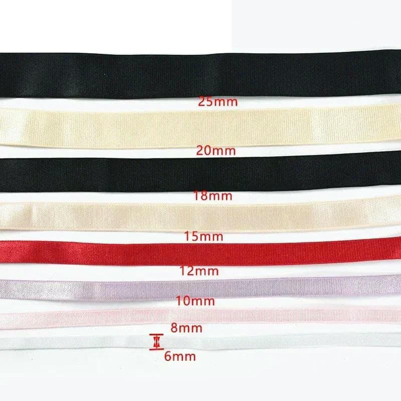 Bandas elásticas de nailon de 10/20 metros, 6 mm a 25 mm, para tirantes de sujetador, correas de goma, correas para el hombro, accesorios de costura para decoración de prendas de bricolaje, rojo, 20