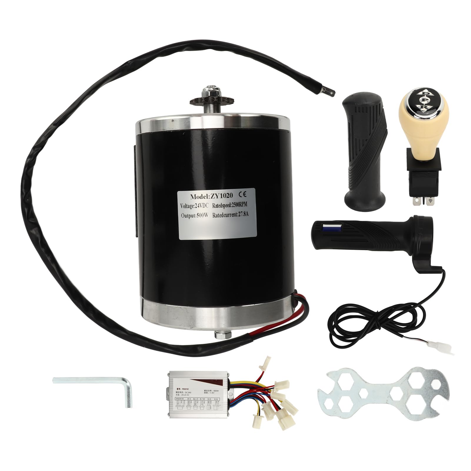 YWBL-WH Kit Controller Motore 24V 500W, Set di Conversione Bici Elettrica Ad Alte Prestazioni con Fili in Rame per gli Appassionati del Fai da Te
