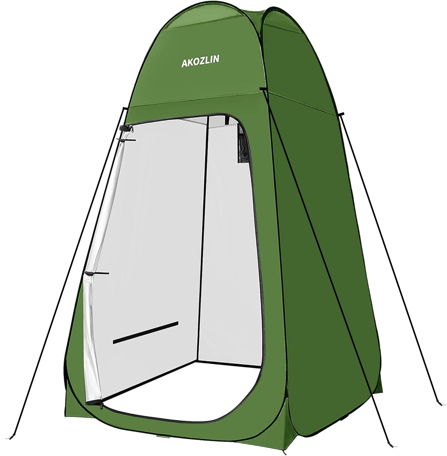 AKOZLIN Portable Pop Up Shower Toilet Tent with Silver Coated 74.8" High