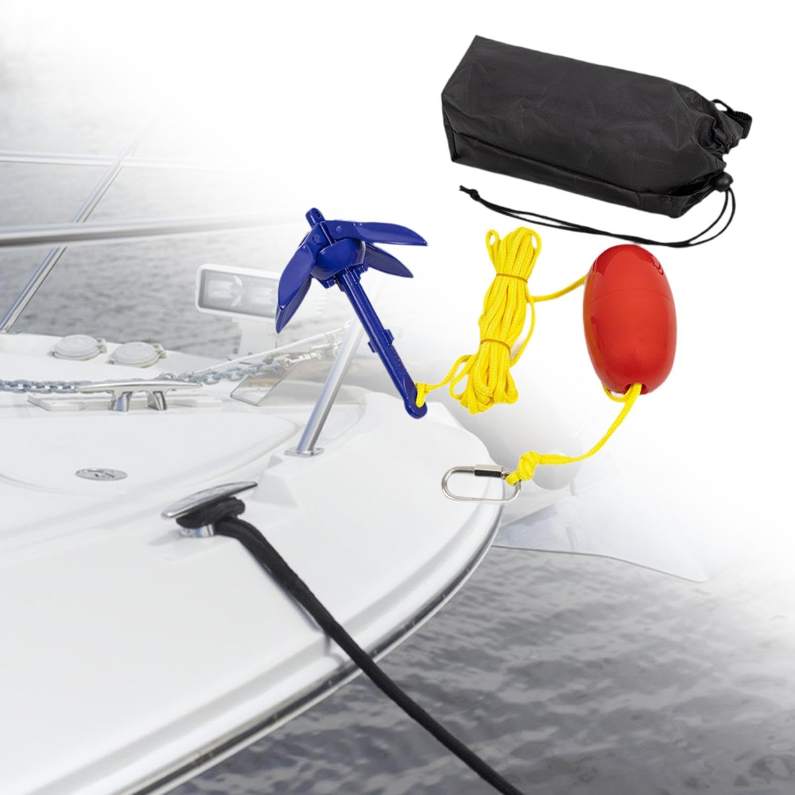 Ancora Pieghevole per Barche con Rampino da 0,5 kg Ancora con Rampino per Canoa, Zattera, Kayak