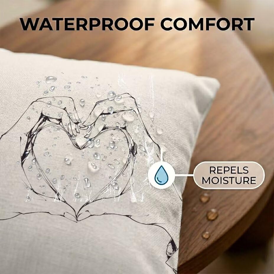Housses de coussin extérieur blanc déperlantes et résistantes aux UV avec fermeture invisible - 4