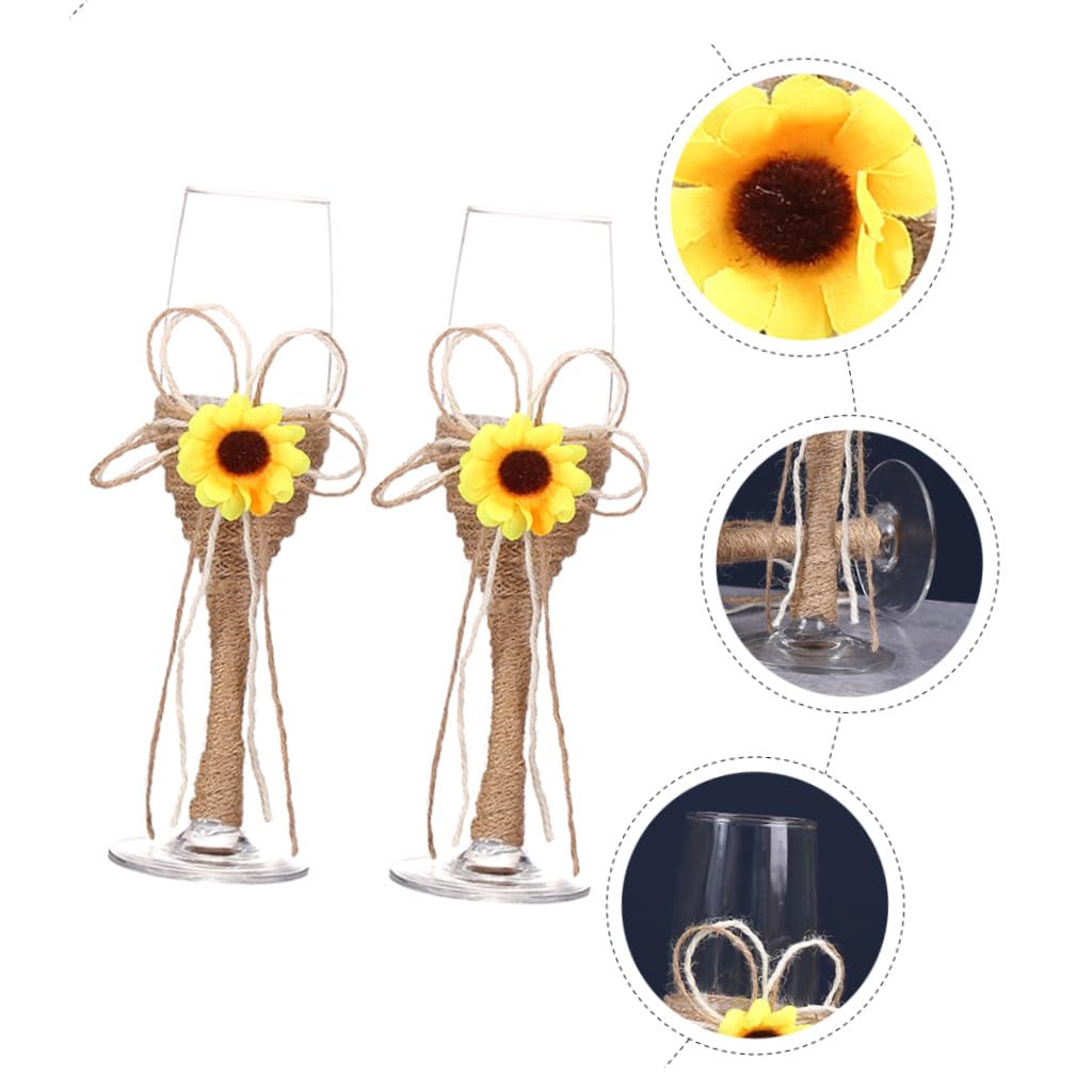 ULTECHNOVO Verres à Vin Tournesol Pour Fête De Mariage Verre à Et Gobelets Pour Mariage Et Fête