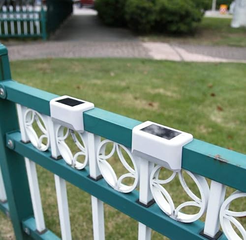 Miniatura 4 de Luces solares para escaleras al aire libre, barandilla, poste de valla, camino, patio, 1 LED, pantalla blanca, paquete de 4