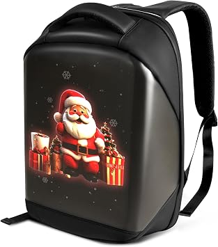AUTOBABA LED Backpack with Full-color Programmable Screen, App Control Laptop Backpack, Waterproof Luggage Bag for Camping Cycling Travelling, DIY Fashion Backpack