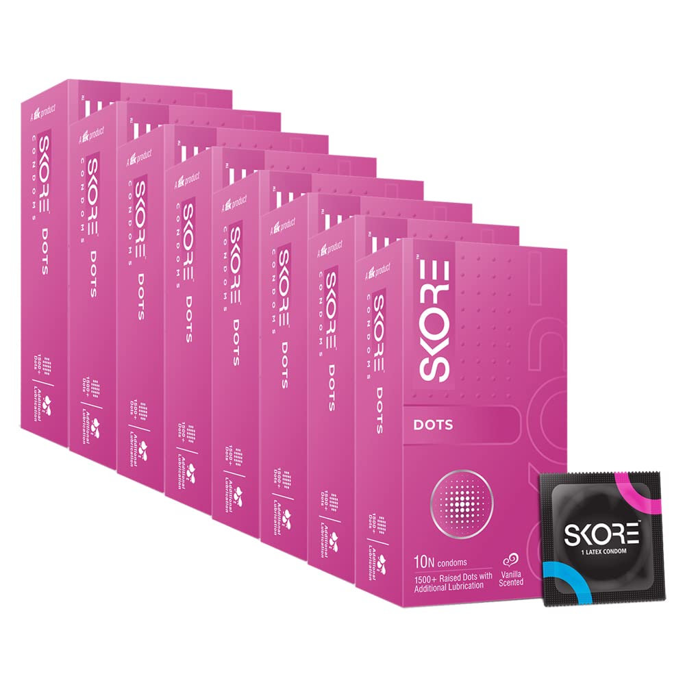 Skore Condoms - 10 Count (Pack of 8, Dots)-image-13