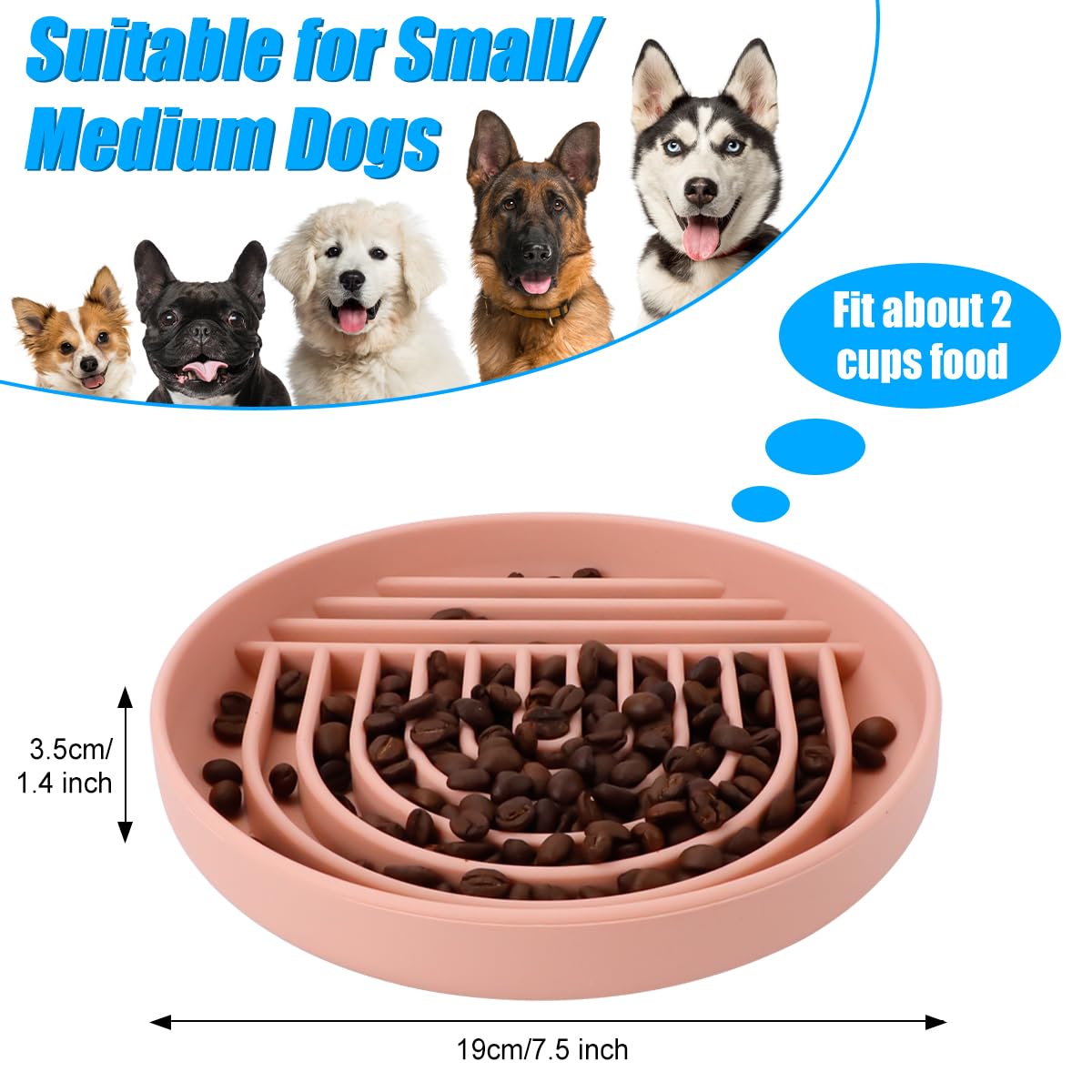 Langzaam Eetbakje,Silicone Zuignap Interactief - Honden- En