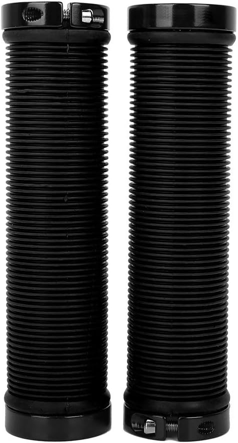 Alomejor Handlebar Grips Lock On Cycling Handle Grips with Plugs for Cycling Mountain Road Bike(Black)